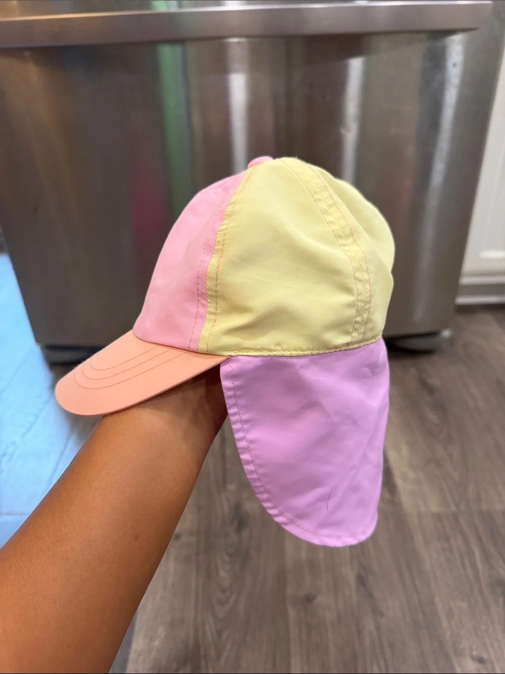 wonder nation Girls Sun Hat Trio - Hot Pink, Pastel Yellow/Pink, Blue Swirl